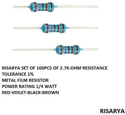 Risarya 2 7k Ohm Resistor 100pcs 1 Mfr 1 4 W Fixed Resistor Price In India Buy Risarya 2 7k Ohm Resistor 100pcs 1 Mfr 1 4 W Fixed Resistor Online At Flipkart Com