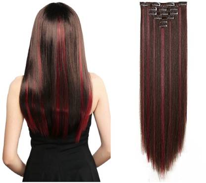 Prime 6Pcs Clips Artificial Straight Extension For Women And Girls, Feel  Like Real s, Burgundy Highlighting Hair Extension Price in India - Buy  Prime 6Pcs Clips Artificial Straight Extension For Women And