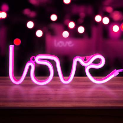 Caaju Neon Signs For Wall Decor Rainbow Love Night Lights Lamps Wall Art Decor Wedding Party Decoration Table Lights Decorative For Home Party Living Room With Free Love Msg Bottle Night Lamp Price In India