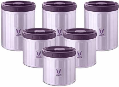 Vaya Preserve 2400 Ml Purple Vacuum Insulated Stainless Steel Kitchen Storage Containers Canister Set 3 X