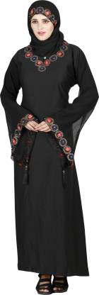 Panache The Abaya Couture P-N-001 Polyester Solid Abaya With Hijab