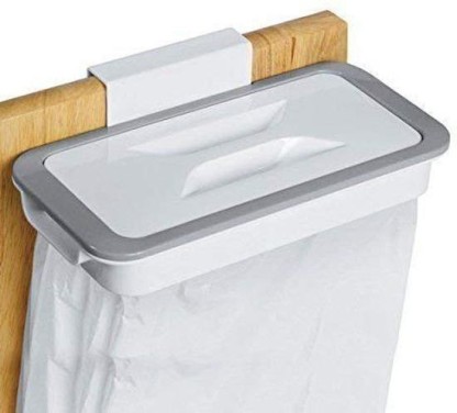 WHK Hanging Trash Can-Kitchen Cupboard Plastic Bracket Garbage Bag Holder,Built in Kitchen Bin,Carrier Bag Bins 