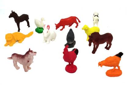 Maitri Farm Animal Toys Set Model Children Puzzle Early Education Gift Mini  Farm Animal Toy Set