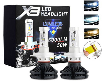 X3 led headlight 6000lm 50w h4 clearance