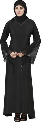 Panache The Abaya Couture PN_628 Polyester Solid Abaya With Hijab
