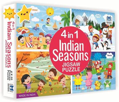 Shopviashipping 4 In 1 Indian Seasons Jigsaw Puzzle For Kids 4 Jigsaw Puzzles 35 Pieces Each 140 Pieces 4 In 1 Indian Seasons Jigsaw Puzzle For Kids 4 Jigsaw Puzzles 35