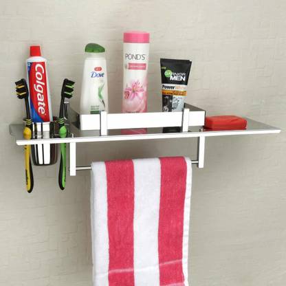 Impulse Stainless Steel 4 In 1 Multipurpose Bathroom Shelf Towel Hanger Tumbler Holder Soap Dish Accessories 18 X 5 Inches Pack Of Wall India - Bathroom Towel Wall Shelves Impulse Stainless Steel 4 In 1 Multipurpose Bathroom Shelf Towel Hanger Tumbler Holder Soap Dish Accessories 18 X 5 Inches Pack Of Wall India - Bathroom Towel Wall Shelves
