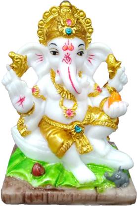 vinayakmoorti Marble Square Base Sitting Ganesh/Ganpati Bapa Idol/Home ...