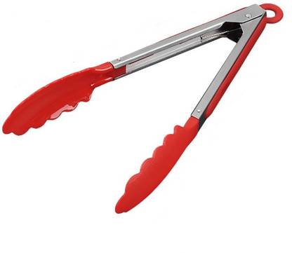 Mobfest Kitchen Tong 03 Heavy Duty Non Stick Stainless Steel Silicone Kitchen Tongs With Locking Head For Barbecue Salad Grilling Frying Cooking 25 Cm Serving Tongs Price In India Buy Mobfest Kitchen Tong 03