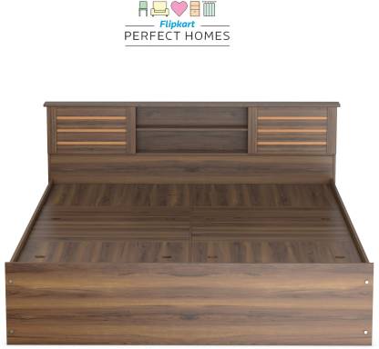 Latin Walnut Color Waltz Engineered Wood King Box Bed