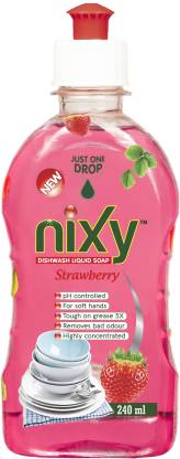 nixy Dishwash 240 ml Strawberry Dish Cleaning Gel