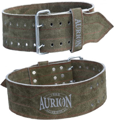 AURION Genuine Leather Pro Weight Lifting Belt for Men and Women Durable Comfortable and Adjustable with Buckle Stabilizing Lower Back Support for Weightlifting