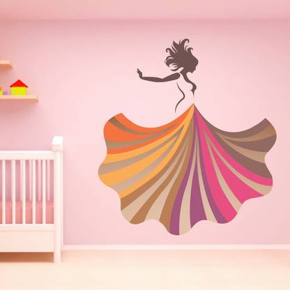 Stickme Beautiful Girl Colourful Skirt Wall Sticker Sm478 Price In India Buy Stickme Beautiful Girl Colourful Skirt Wall Sticker Sm478 Online At Flipkart Com