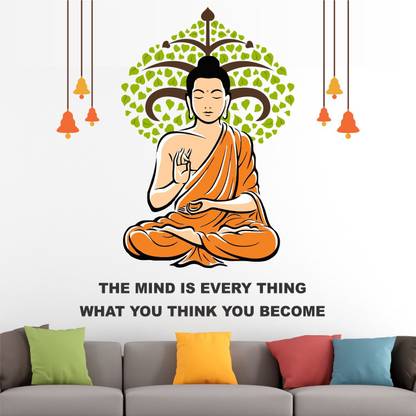 Stickme The Mind Is Everything What You Think You Become Buddha Office Inspirational Motivational Quotes Wall Sticker Sm737 A Price In India Buy Stickme The Mind Is