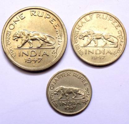 Hariom 1947 3 Coins Set 1 Rupee Half Rupee Quarter Rupee Nickel Coins Full Set Ancient Coin Collection Price In India Buy Hariom 1947 3 Coins