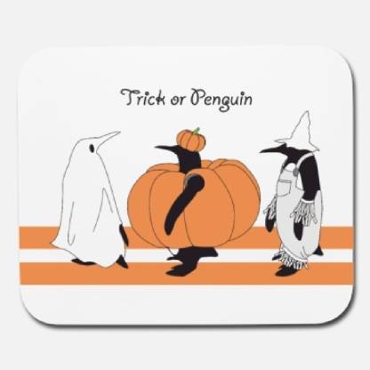 SKY DOT penguin pumpkin cartoon whimsical halloween mouse pad Mousepad - SKY  DOT : 