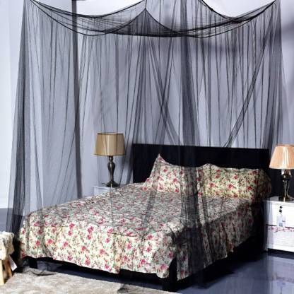 Green Valey Nylon Adults Black 4 Corner Post Bed Canopy Quick And Easy Installation For King Size Beds Large Queen Size Bed Curtain Mosquito Net Price In India Buy Green Valey