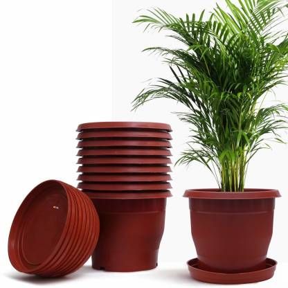 Livzing Flower Pot with Bottom Tray Set - Home Garden Office Plant Pot  Balcony Flowering Planter-9 INCH Plant Container Set Price in India - Buy  Livzing Flower Pot with Bottom Tray Set -