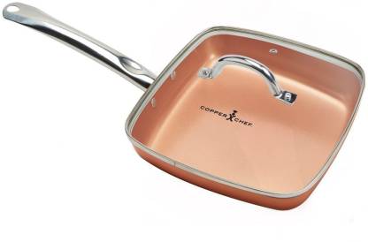 Frying Pan Nonstick Fry Pan with Lid 9.5 Skillet with Ceramic Coating Copper Pan Gas Induction Compatible
