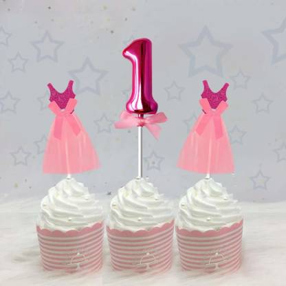 Amfin 1 Number Cake Topper With Skirt Cake Toppers For Birthday Decor First Birthday Cake Topper 1st Birthday Decoration For Baby Girl Pink Cupcake Topper Price In India Buy Amfin