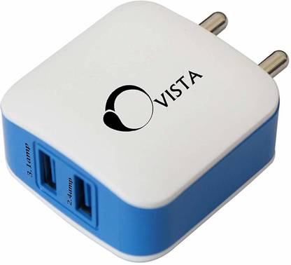 ovista dual port usb wall charger adapter with 3 4 amp power supply for all android and ios devices with one meter one piece android data cable