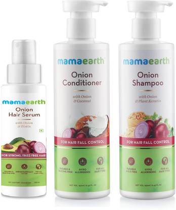 MamaEarth Hair Care Combo (Onion Hair Serum 100ml+Onion Shampoo 250ml+Onion Conditioner 250ml) Price in India - Buy MamaEarth Hair Care Combo (Onion Hair Serum 100ml+Onion Shampoo 250ml+Onion Conditioner 250ml) online at MamaEarth Hair Care Combo (Onion Hair Serum 100ml+Onion Shampoo 250ml+Onion Conditioner 250ml) Price in India - Buy MamaEarth Hair Care Combo (Onion Hair Serum 100ml+Onion Shampoo 250ml+Onion Conditioner 250ml) online at