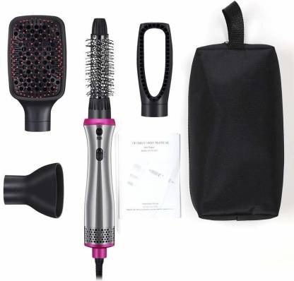 Jukkre Professional Hair Dryer Brush 4 In 1 Hair Straightener Curler Comb  Electric Blow Dryer With