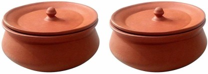 8 Liter Clay Cooking Pot With Lid and Stand Terracotta Biryani Handi 