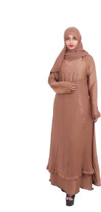 ARAB BURKHA FOR WOMENS WITH DIAMOND WORK LATEST DESIGN STYLISH ABAYA (BROWN) Polyester Burqa With Hijab