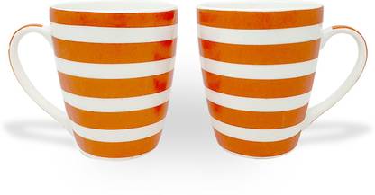 U P C Milk Big Size Cup 300 Ml Capacity Made Of Fine Bone China Light Cup Set Latest Design Orange White Bone China Coffee Mug Price In India Buy U P C Milk Big