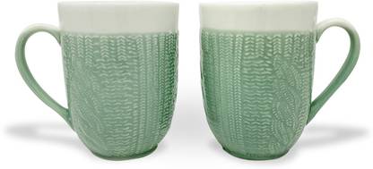 U P C Milk Big Size Cup 300 Ml Capacity Embossed With Weave Sweater Pattern Made Of Fine