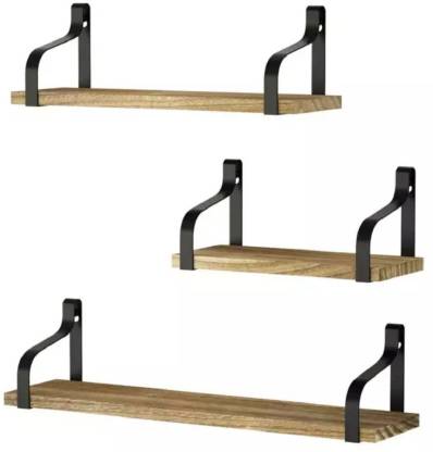Wooden Iron Wall Shelf, Iron Wood Shelves