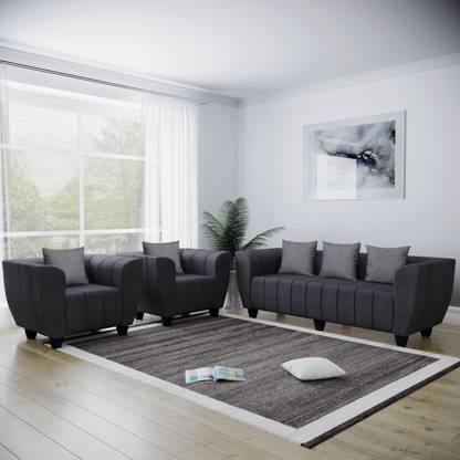 Bharat Lifestyle Elegant Fabric 3 1 1 Dark Grey Sofa Set Price In India Buy Bharat Lifestyle Elegant Fabric 3 1 1 Dark Grey Sofa Set Online At Flipkart Com