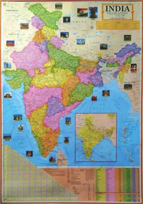 Wall Map Of India India Map : Political English-Wall Map/Chart Paper Print With Laminated  Paper Print - Maps, Educational Posters In India - Buy Art, Film, Design,  Movie, Music, Nature And Educational Paintings/Wallpapers At Flipkart.com