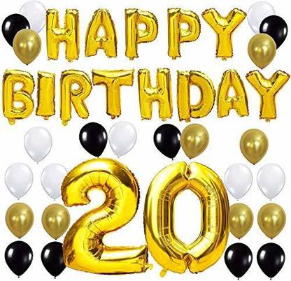 Flipkart Com Camarilla Solid th Happy Birthday Combo Decoration 1 Set Of Happy Birthday Letter Foil 13 Letters 1 Set Of Number Foil Balloons 30pcs Black Gold White Metallic Balloons Pack Of 45 Balloon Balloon