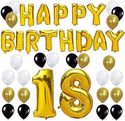 Happy 50th Birthday Black and Gold Inflated Helium Foil Balloon in a Box 18/"