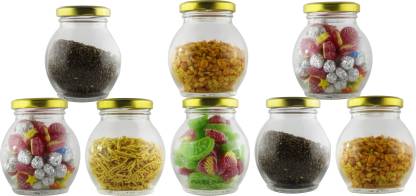 speculo Glass Kitchen Storage Container Dried Masla | Grocery | Grain Storage Jar  - 200 ml Glass Grocery Container