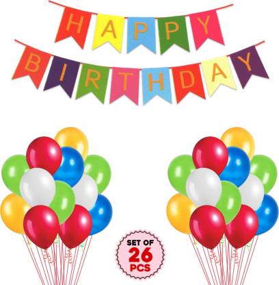 Party Propz Multicolor Rainbow Happy Birthday Banner Bunting and Assorted  Multicolour Balloons for Birthday Party Decoration / Party Decoration Price  in India - Buy Party Propz Multicolor Rainbow Happy Birthday Banner Bunting