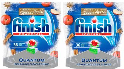 finish powerball quantum dishwasher tablets 36 spiced apple pack of 2 dishwashing detergent