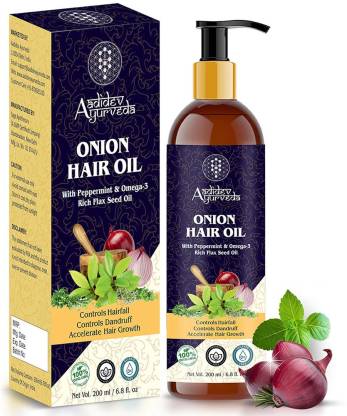 Aadidev Ayurveda Onion Oil for Hair Growth with Omega-3; Peppermint & 15  Essential oils Hair Oil - Price in India, Buy Aadidev Ayurveda Onion Oil  for Hair Growth with Omega-3; Peppermint &