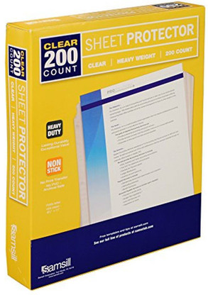 Reinforced 3 Hole Design Plastic Details about   Samsill 200 Clear Heavyweight Sheet Protectors 
