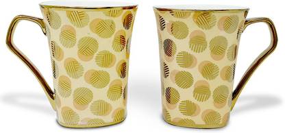 U P C Gold Plated Milk Big Size Cup 300 Ml Capacity Set Of 6 Made Of Fine Bone China Light Kitchenware Bone China Coffee Mug Price In India Buy U P C Gold Plated