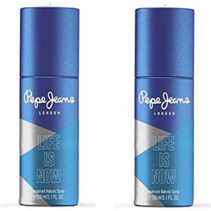 Pepe Jeans life is now (blue ) pack of 2 Deodorant Spray  -  For Men