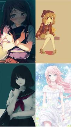 combo of 4 beautifull anime girls poster for room(no need of double side  tape) Paper Print - Animation & Cartoons posters in India - Buy art, film,  design, movie, music, nature and
