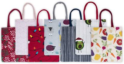 Samys Mart Multipurpose Cotton Bags - 12 Pack - Preferred for Daily Use - Shopping Easily Foldable - Eco-Friendly & Reusable Thick Fabric with Light Weight Pack of 12 Grocery Bags