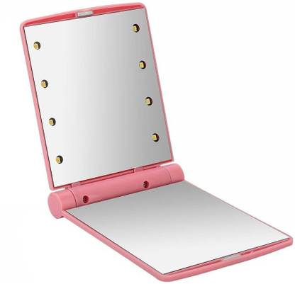 Simxen Compact Travel Makeup Mirror With 8 Led Lights Handheld Portable Folding Lighted Magnifying Vanity Cosmetic Mirror Price In India Buy Simxen Compact Travel Makeup Mirror With 8 Led Lights Handheld