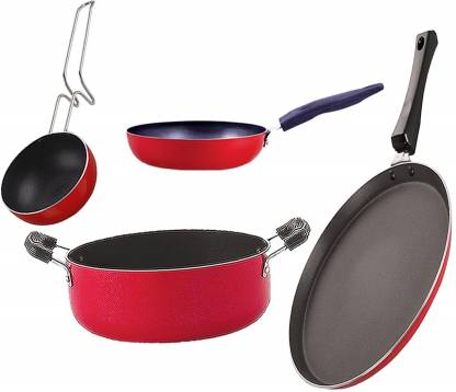 Nirlon Kitchen Accessories For Cooking Pots And Pan Combo Set Of 4 Pieces Cookware Set Price In India Buy Nirlon Kitchen Accessories For Cooking Pots And Pan Combo Set Of 4