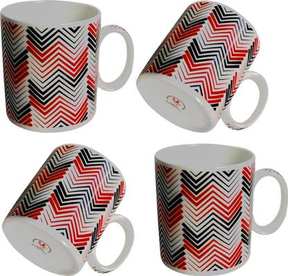 U P C Milk Big Size Cup 300 Ml Capacity Multi Color Geometry Print Made Of Fine Bone China Light Translucent Tableware Kitchenware Bone China Coffee Mug Price In India Buy U P C Milk