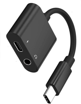 C Splitter to 3.5mm Head Aux Audio Jack 