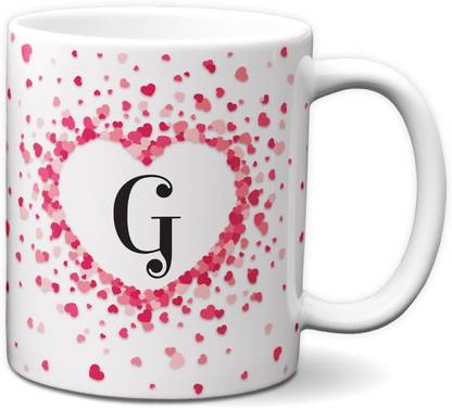Jemiz Alphabet G Initial Letter G Love Heart Designer Colourful Tea Coffee Ceramic Coffee Mug Price In India Buy Jemiz Alphabet G Initial Letter G Love Heart Designer Colourful Tea Coffee